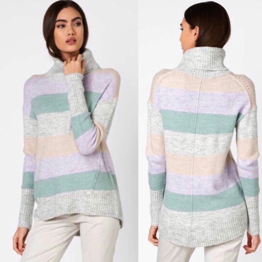Gap Brushed Pastel Stripe Turtleneck Sweater NWT